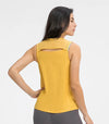 Cut-out Back Mesh Tank Top Quick-Dry Sleeveless Running & Yoga Shirt