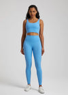 2-Piece Yoga Set - U-Back Crop Top & High-Waist Leggings