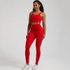 2-Piece Yoga Set - U-Back Crop Top & High-Waist Leggings