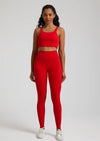 2-Piece Yoga Set - U-Back Crop Top & High-Waist Leggings