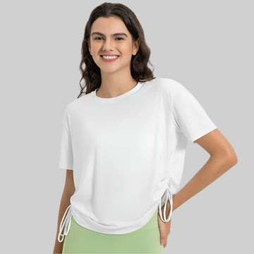 Women's Drawstring Side Yoga Shirt