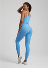 2-Piece Yoga Set - U-Back Crop Top & High-Waist Leggings