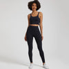 2-Piece Yoga Set - U-Back Crop Top & High-Waist Leggings