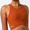 High Neck Ribbed Push-Up Sports Bra for Women