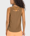 Cut-out Back Mesh Tank Top Quick-Dry Sleeveless Running & Yoga Shirt