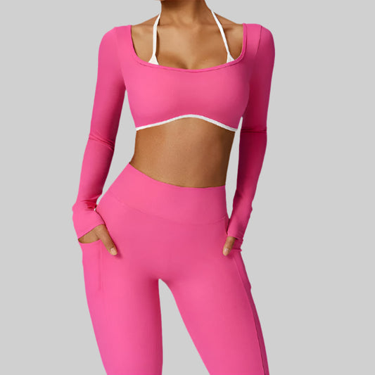 2024 Women's Spring Contrast Color Yoga Suit