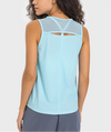 Cut-out Back Mesh Tank Top Quick-Dry Sleeveless Running & Yoga Shirt